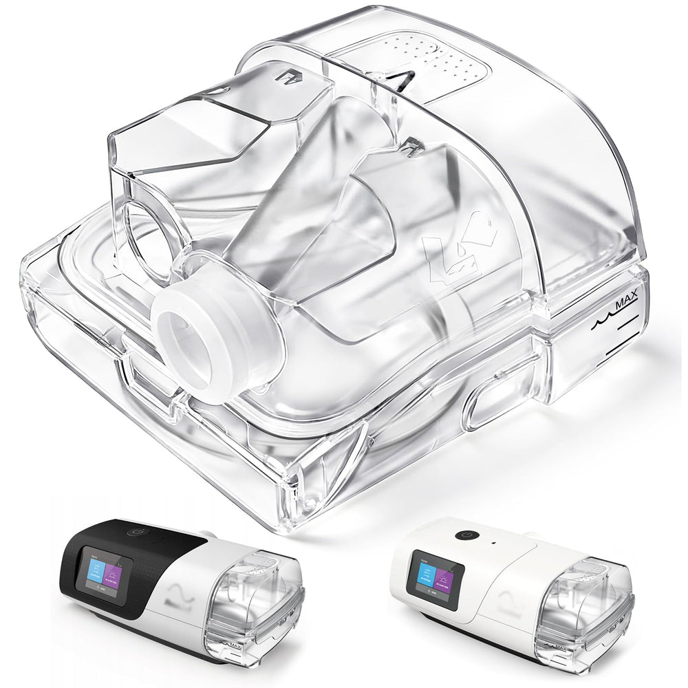 JoyHi water chamber for AirSense 11, front view showing a snug, leak-resistant fit.
