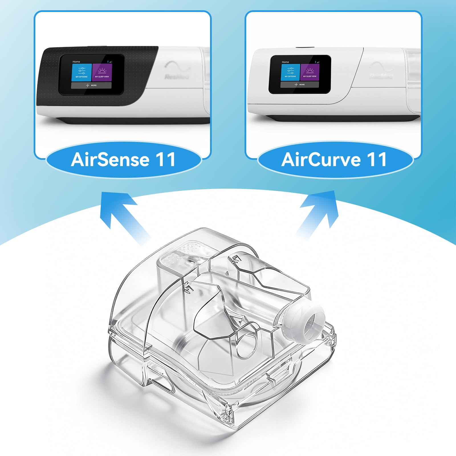 JoyHi water chamber for AirSense 11, top-fill design enables quick refills.