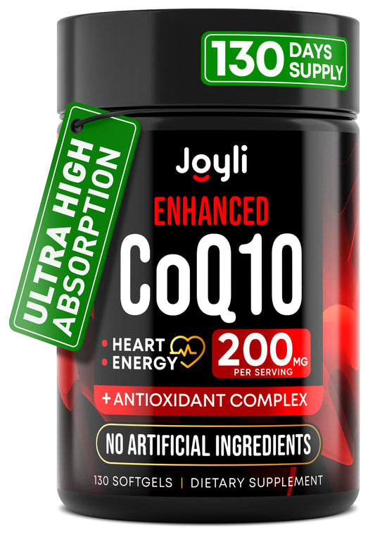 JOYLI Nutrition CoQ10 200mg bottle front for daily energy support.