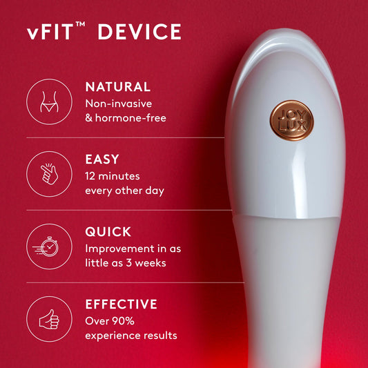 Joylux Photonic Gel tube highlighting comfortable use during intimate routines.