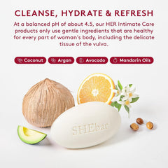 Joylux SHEBar 4-Pack demonstrating soap-free formula forming a luxurious foam.