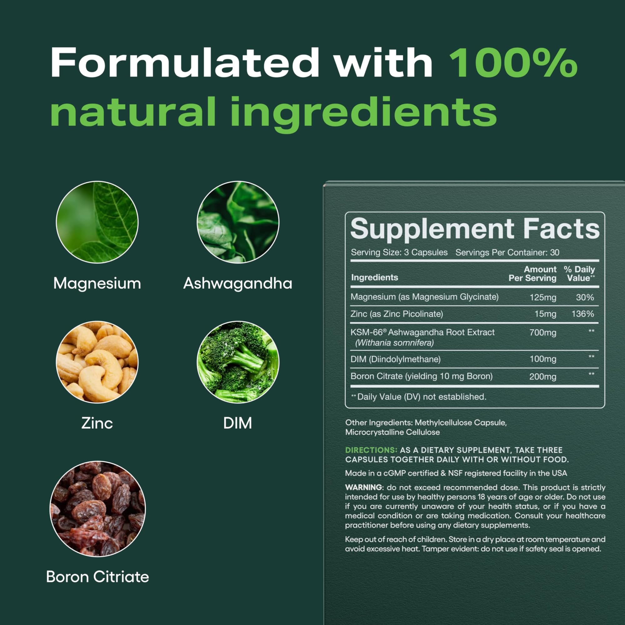 Joymode DIM boron zinc capsules close-up demonstrating micronutrient support for wellness.
