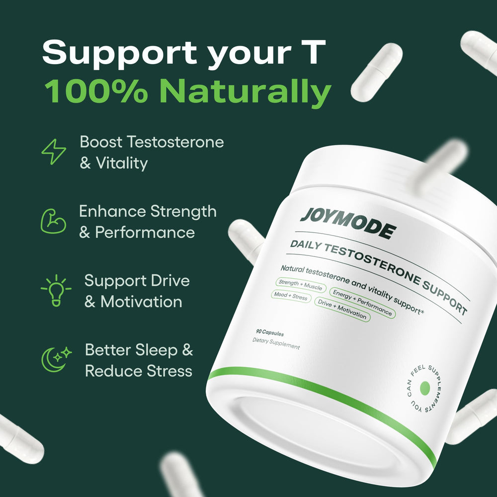 JOYMODE bottle back shows ingredients and usage for ongoing vitality.