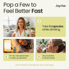 Joyrise DHM capsules closeup reveals capsule texture and compact form.