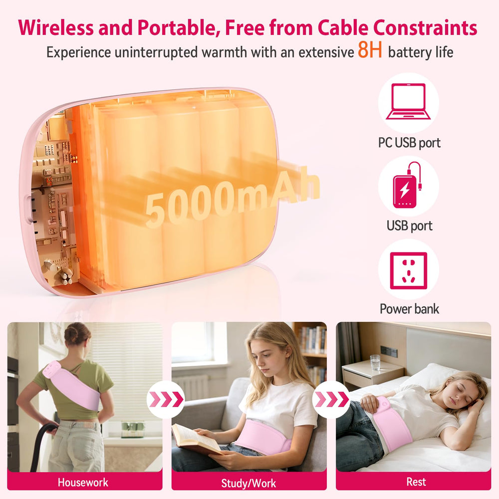 JOYSELF Upgrade heating pad with 5000mAh battery for all-day relief