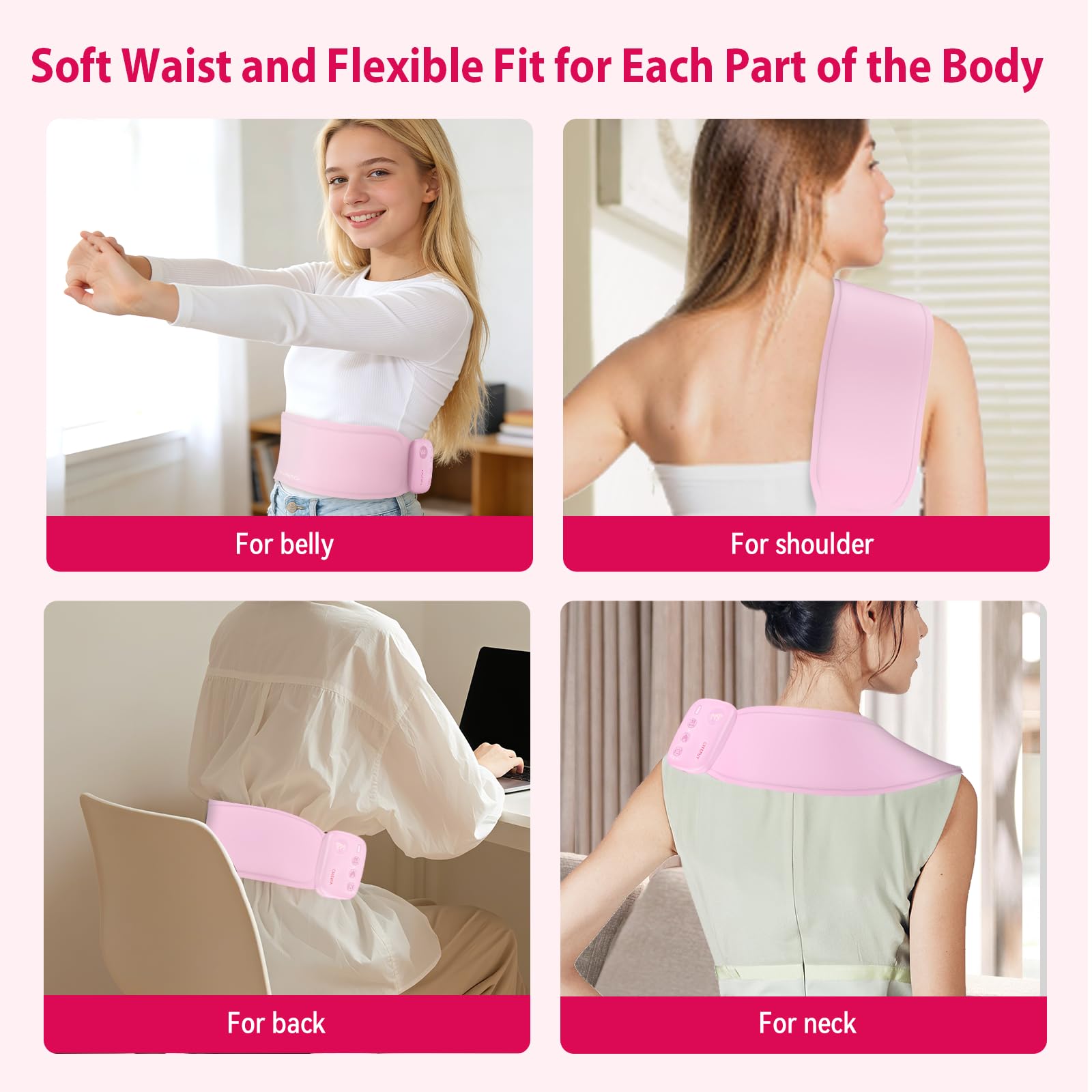 JOYSELF Upgrade heating pad operates quietly with massage modes for focus