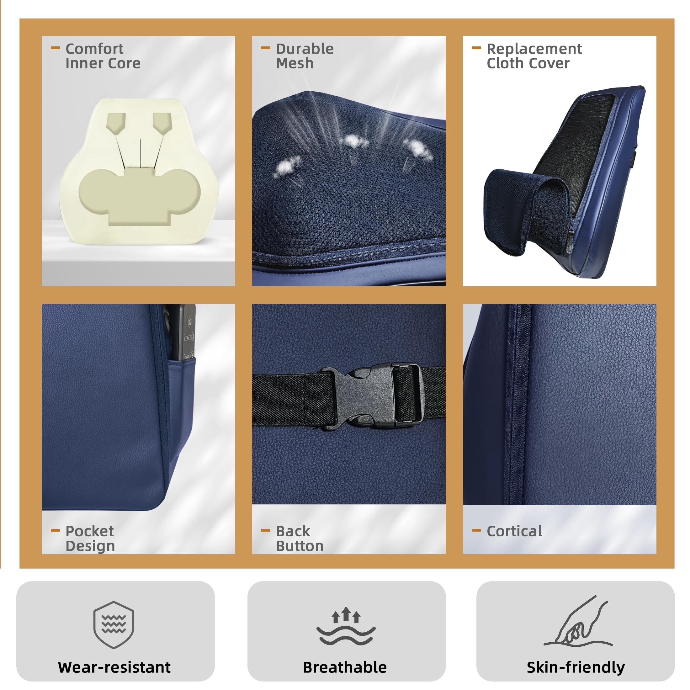 Joyset back massager on-chair use on sofas and cars.