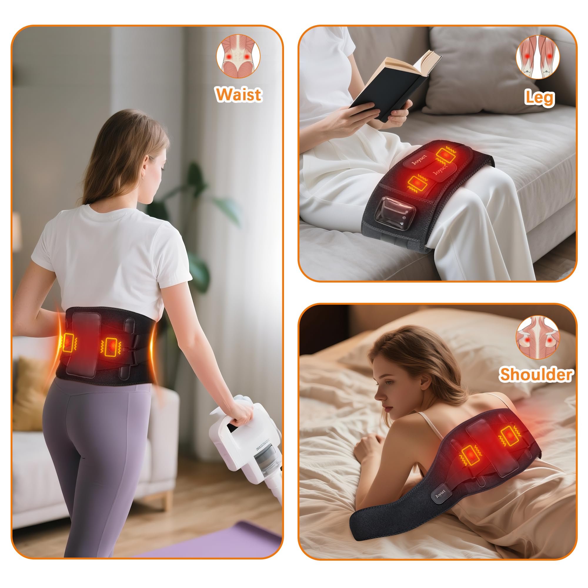 Joyset wired-use option provides uninterrupted heating and massage