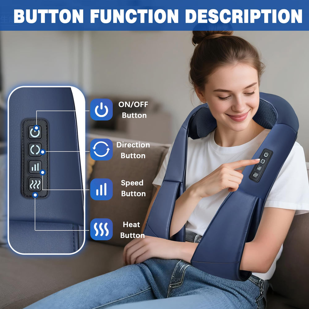 Joyset Shiatsu massager showing heat therapy function for soothing warmth.