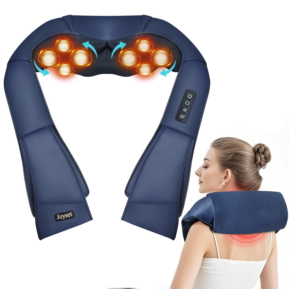 Joyset Shiatsu neck-back massager with removable cloth cover for easy cleaning.