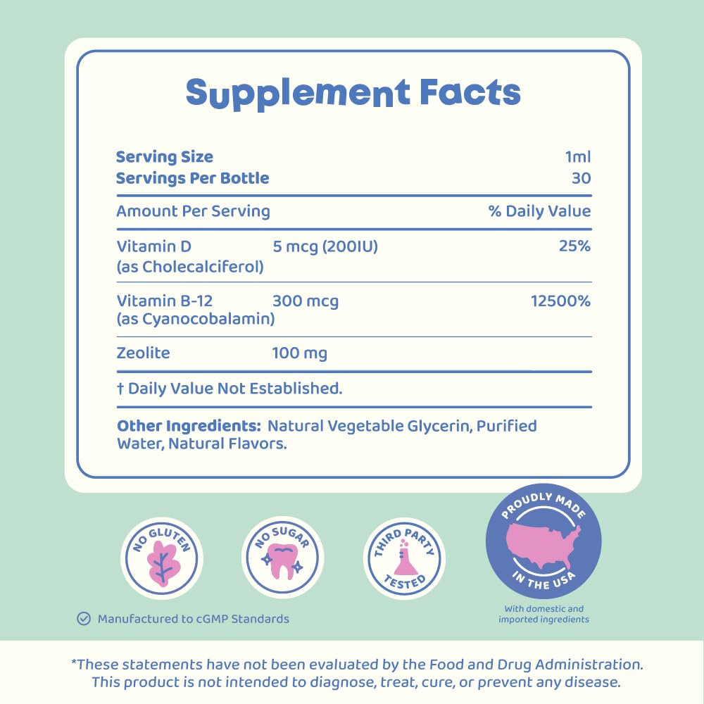 JoySpring DetoxZee Kids measuring dropper enables precise servings.