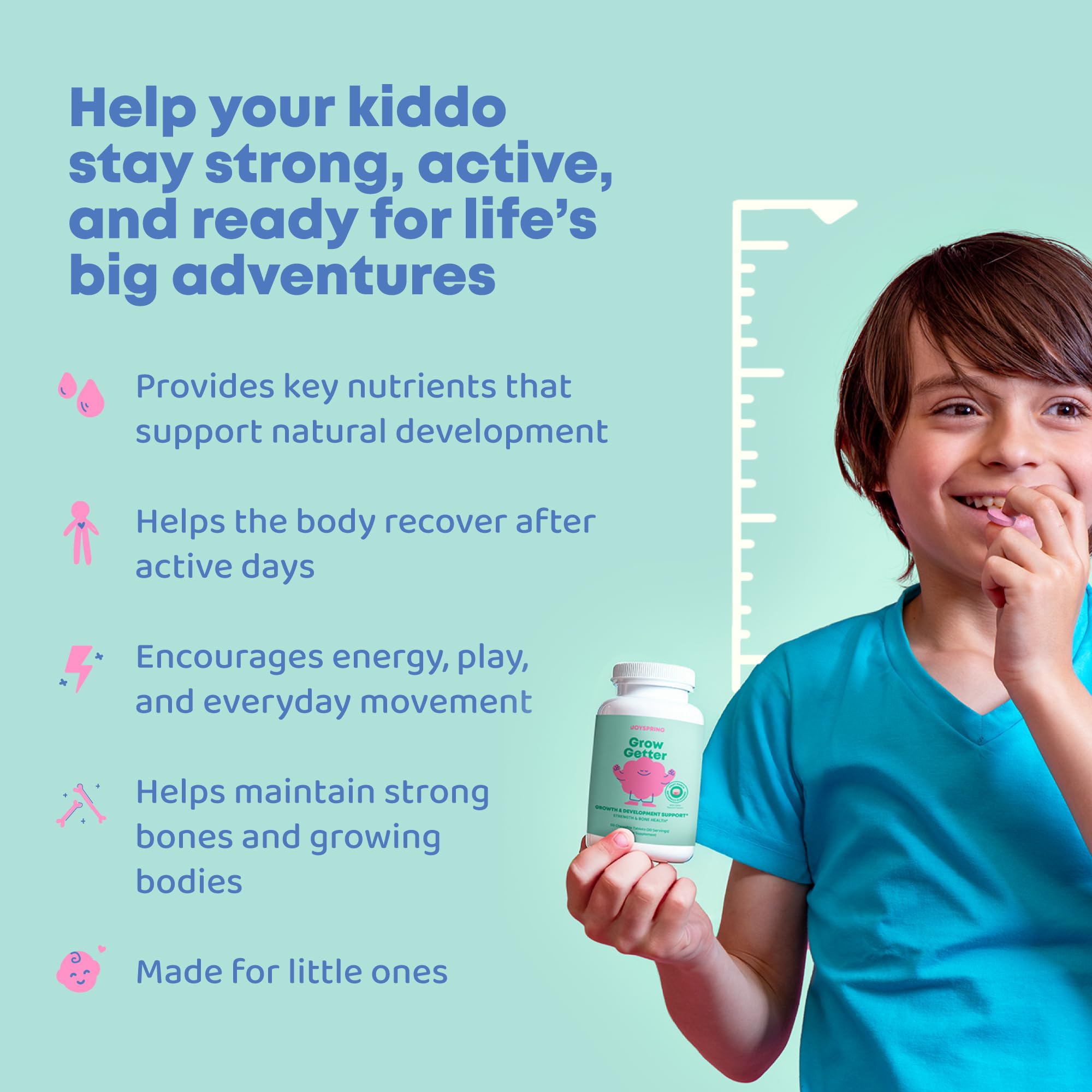 JoySpring fruit-punch chewables offer a tasty daily option for nutrient support.