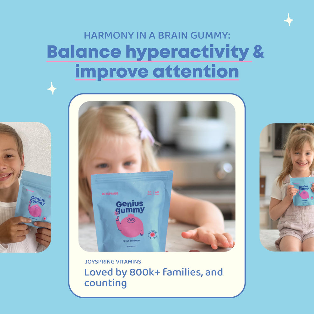 JoySpring Genius Kids Focus Gummies Gotu Kola blend close-up