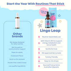 JoySpring LingoLeap berry flavor makes daily use tasty for children.