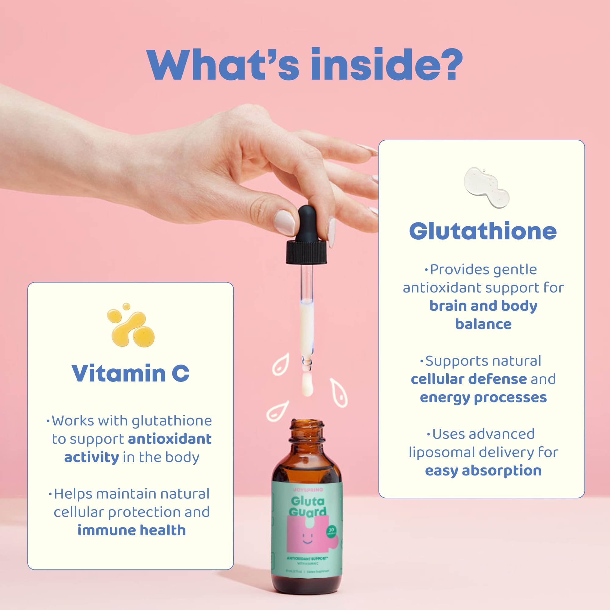 Dosed JoySpring GlutaGuard drops ready for the daily routine