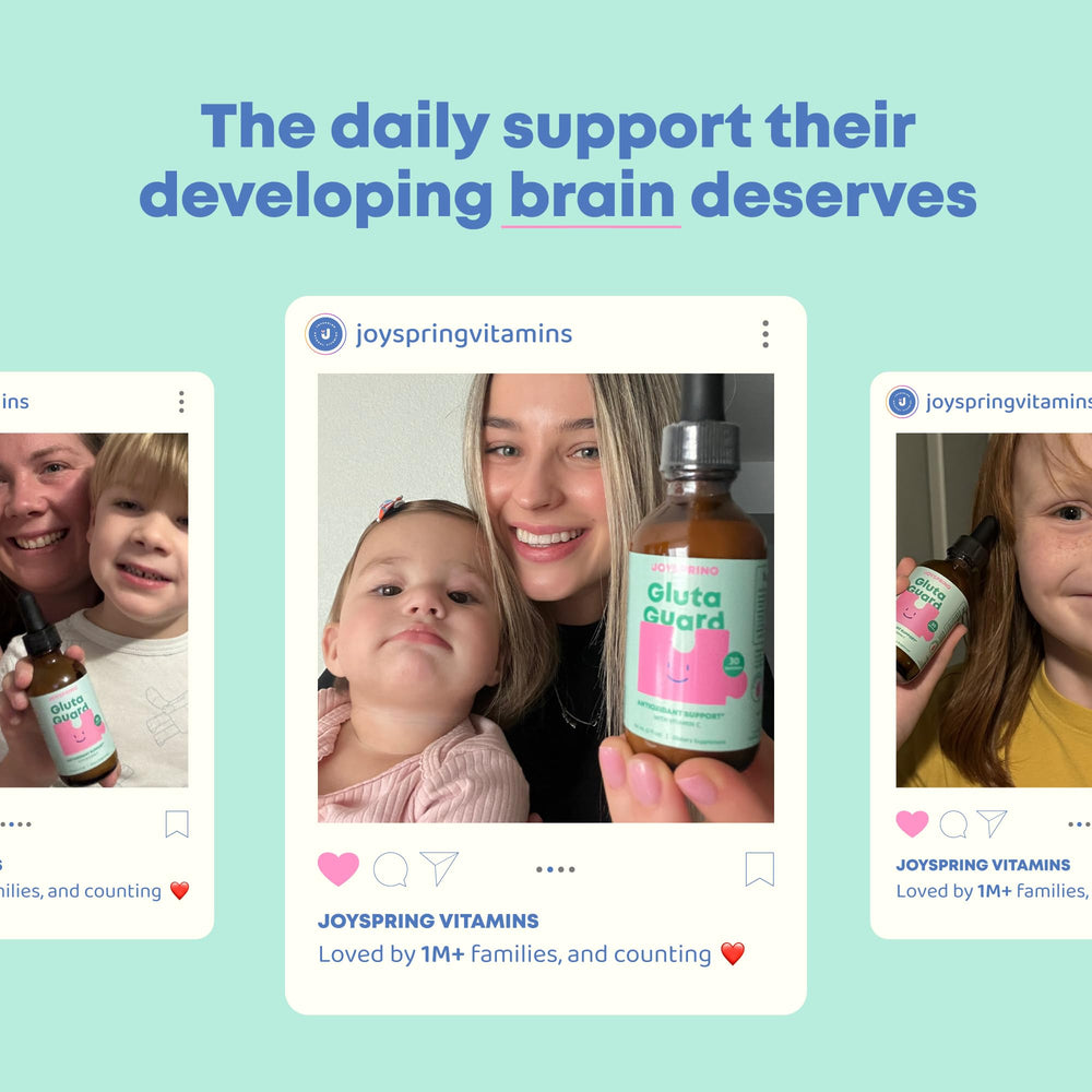 Pouring JoySpring Glutathione Kids liquid into a cup for daily use