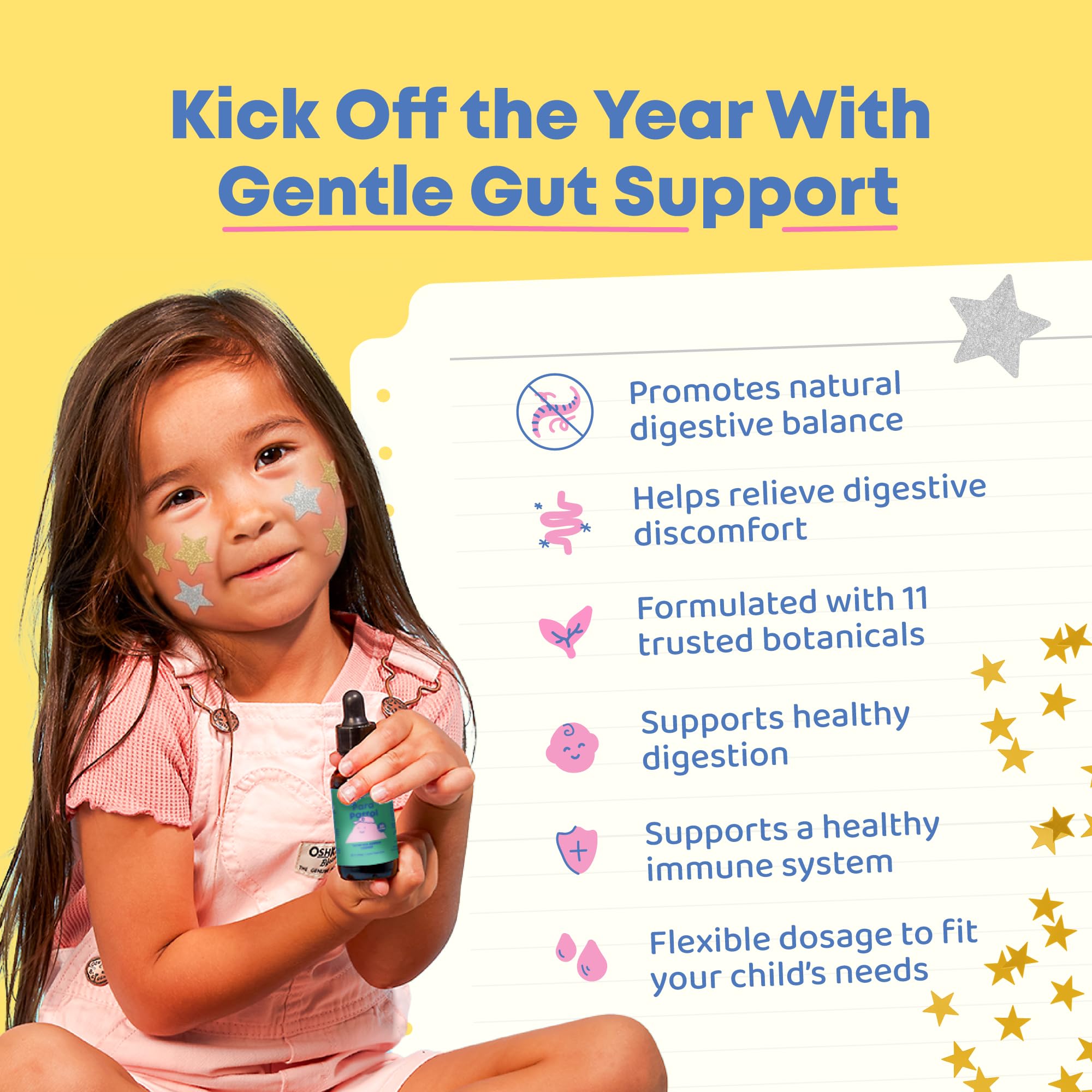 ParaPatrol label close-up emphasizes kid-friendly, alcohol-free formula.