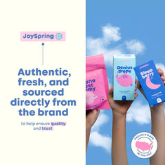JoySpring Sleepberry allergen-free label communicating a safe choice for children.
