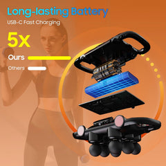JOYSUWERUN 6-Head Massage Gun Set ergonomic handle for easy grip