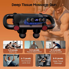 JOYSUWERUN 6-Head Massage Gun Set shoulder-use, targets upper body tension for smooth post-workout recovery