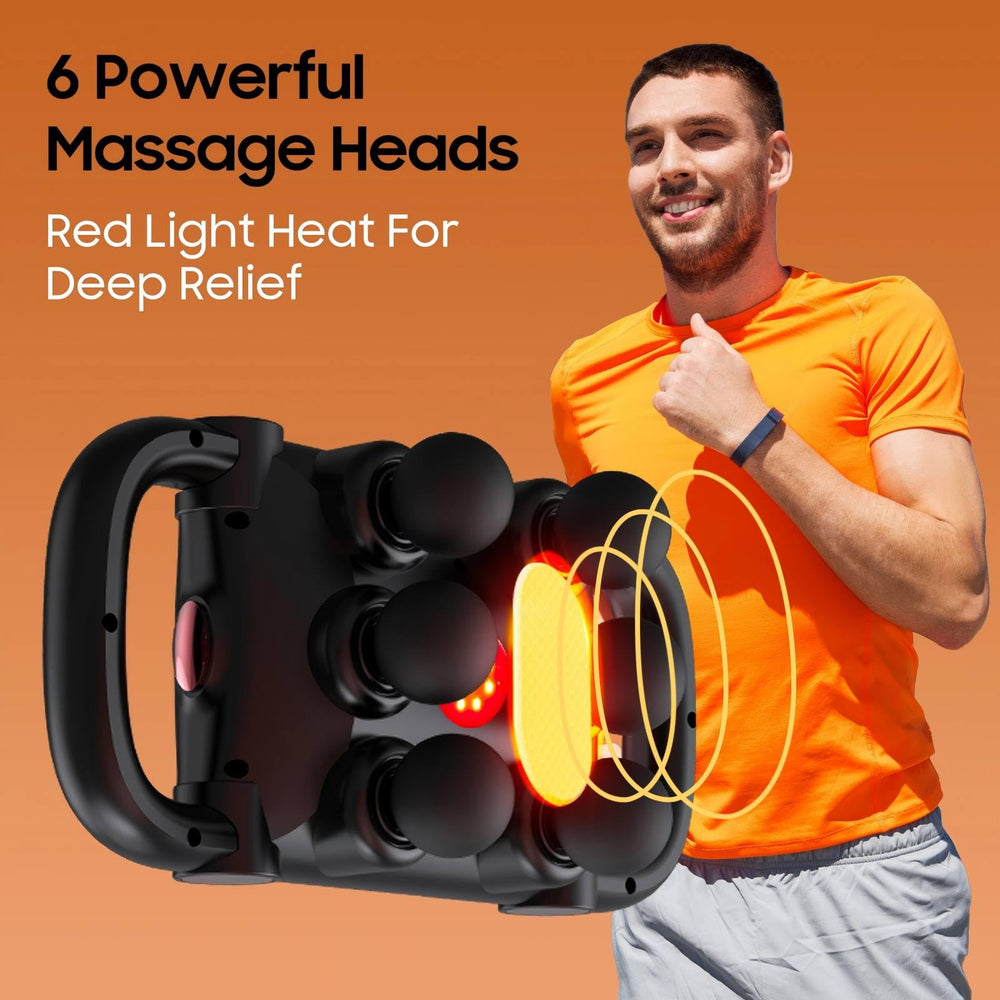 JOYSUWERUN 6-Head Massage Gun Set Type-C charging supports long sessions