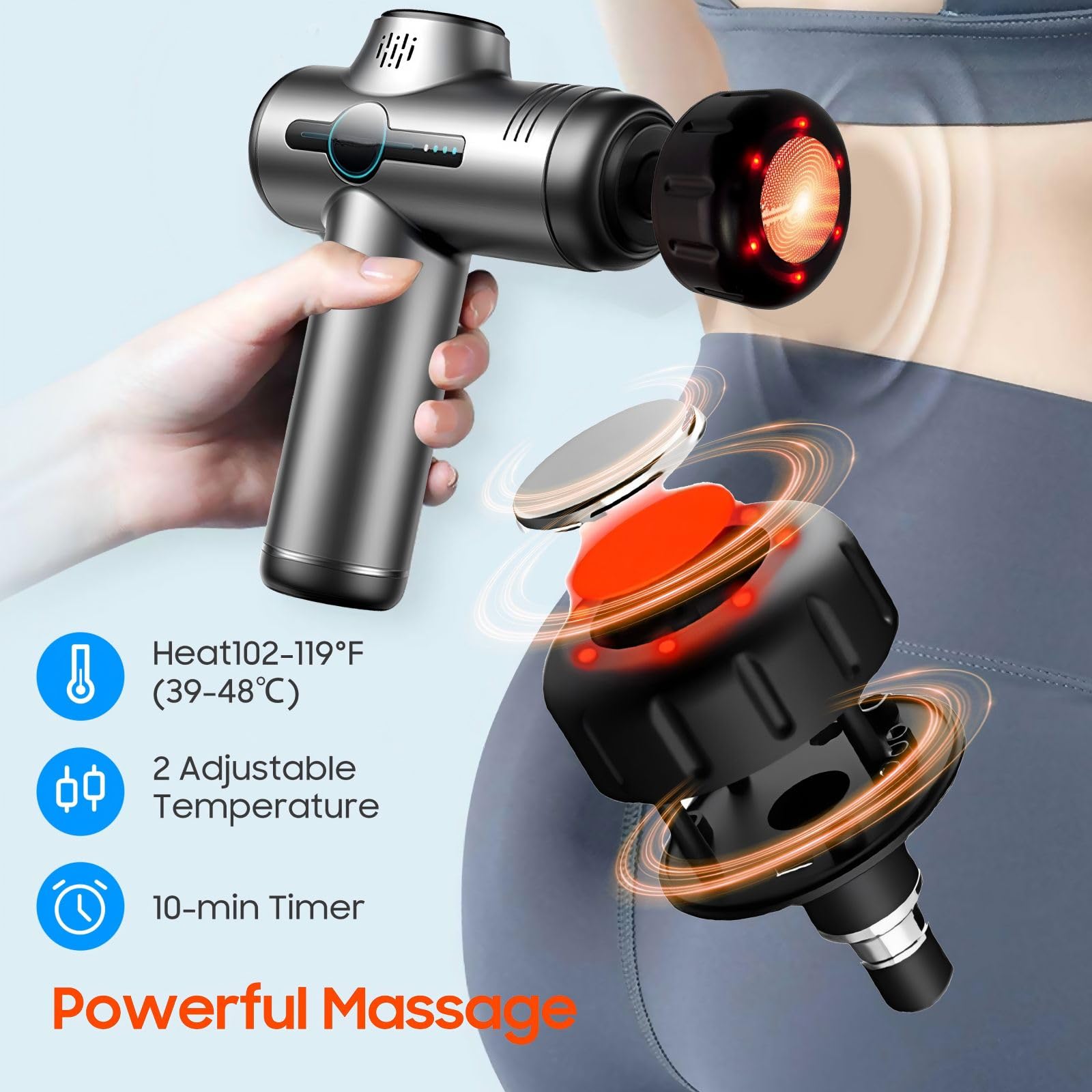 JOYSUWERUN Massage gun attachments heads for targeted muscle work.
