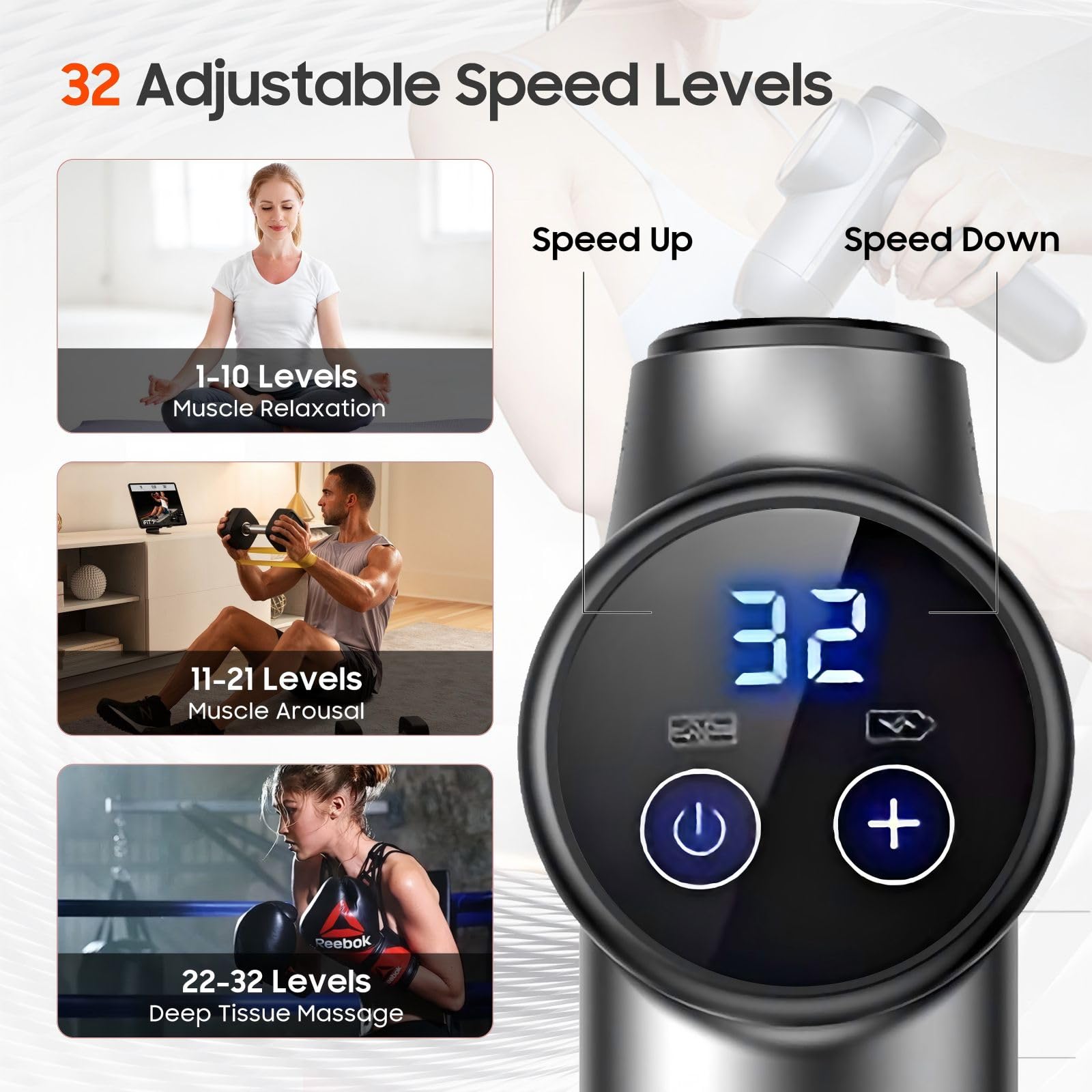 JOYSUWERUN Mini Massage Gun with Heat for portable recovery on the go.