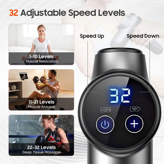 JOYSUWERUN Mini Massage Gun with Heat for portable recovery on the go.