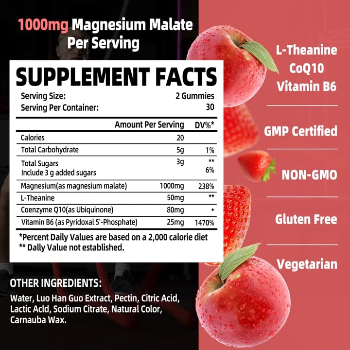 Joywiit Magnesium Malate Gummies close-up chews highlight chewy texture.