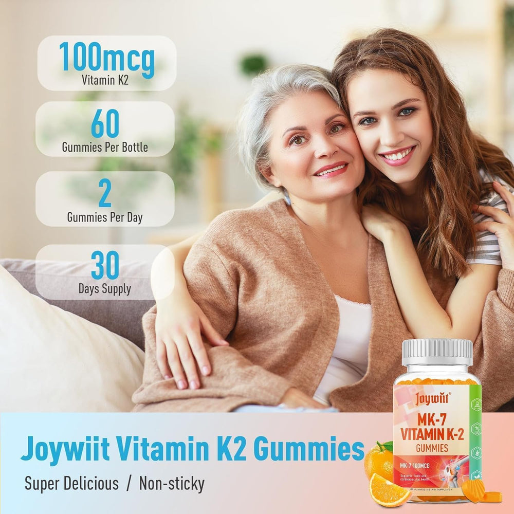 Joywiit Vitamin K2 MK-7 gummies lifestyle-friendly packaging and vegan icon