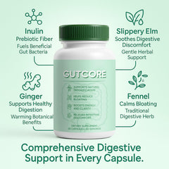 Jqewlg GutCore capsules close-up showing easy daily intake.