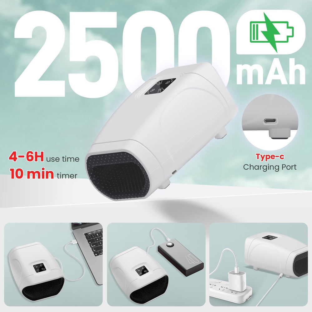 JQX massager side profile shows slim design suitable for travel.