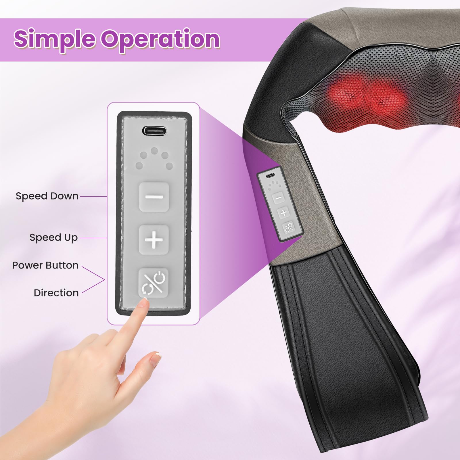 JQX massager with U-shaped design for full-body coverage