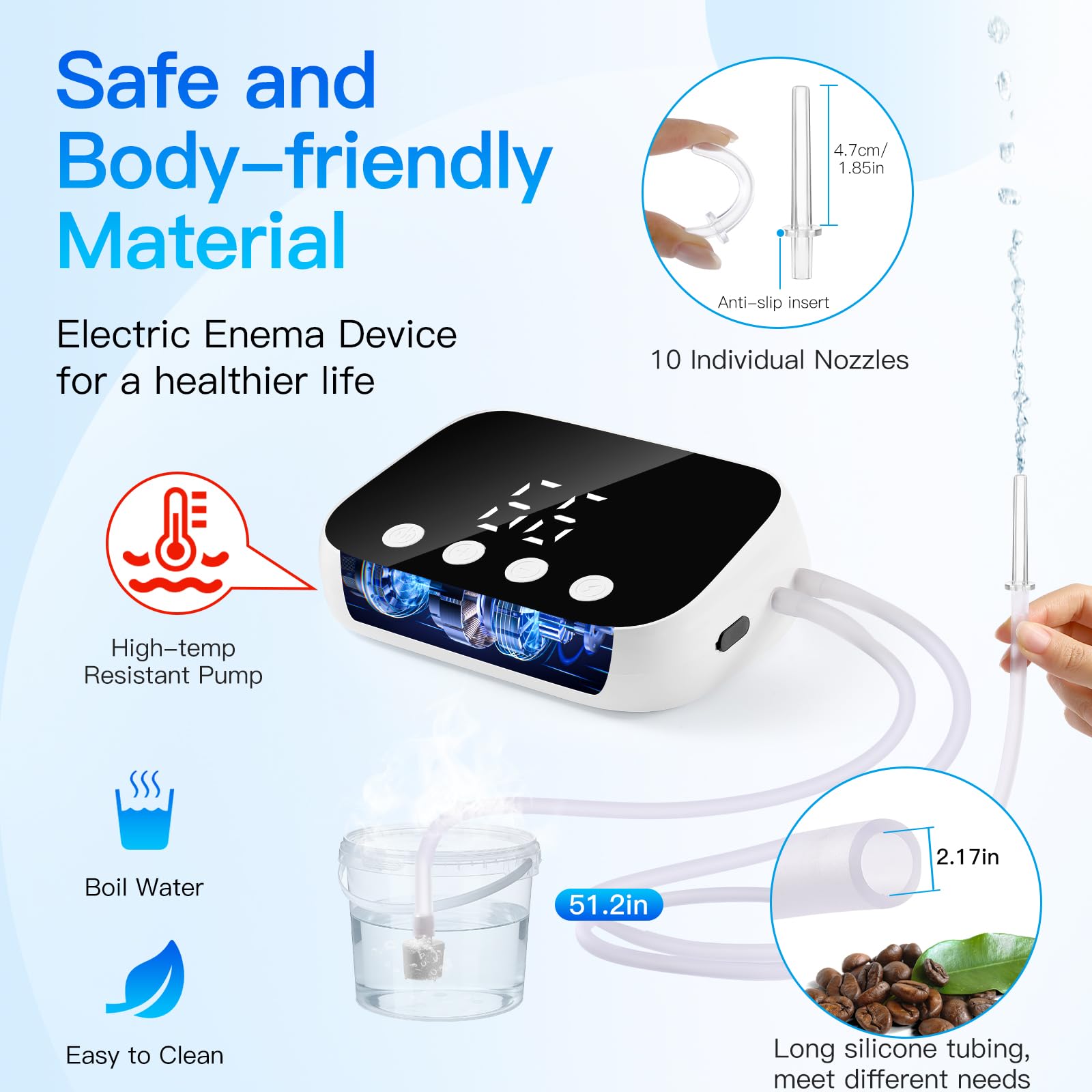Jripae Enema Kit anti-backflow design protects setup