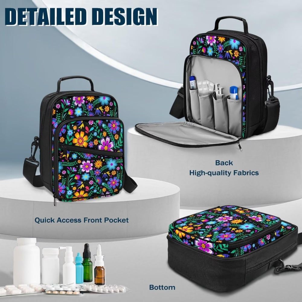 Jrysaedy diabetes bag adjustable strap supports comfortable hands-free carrying.