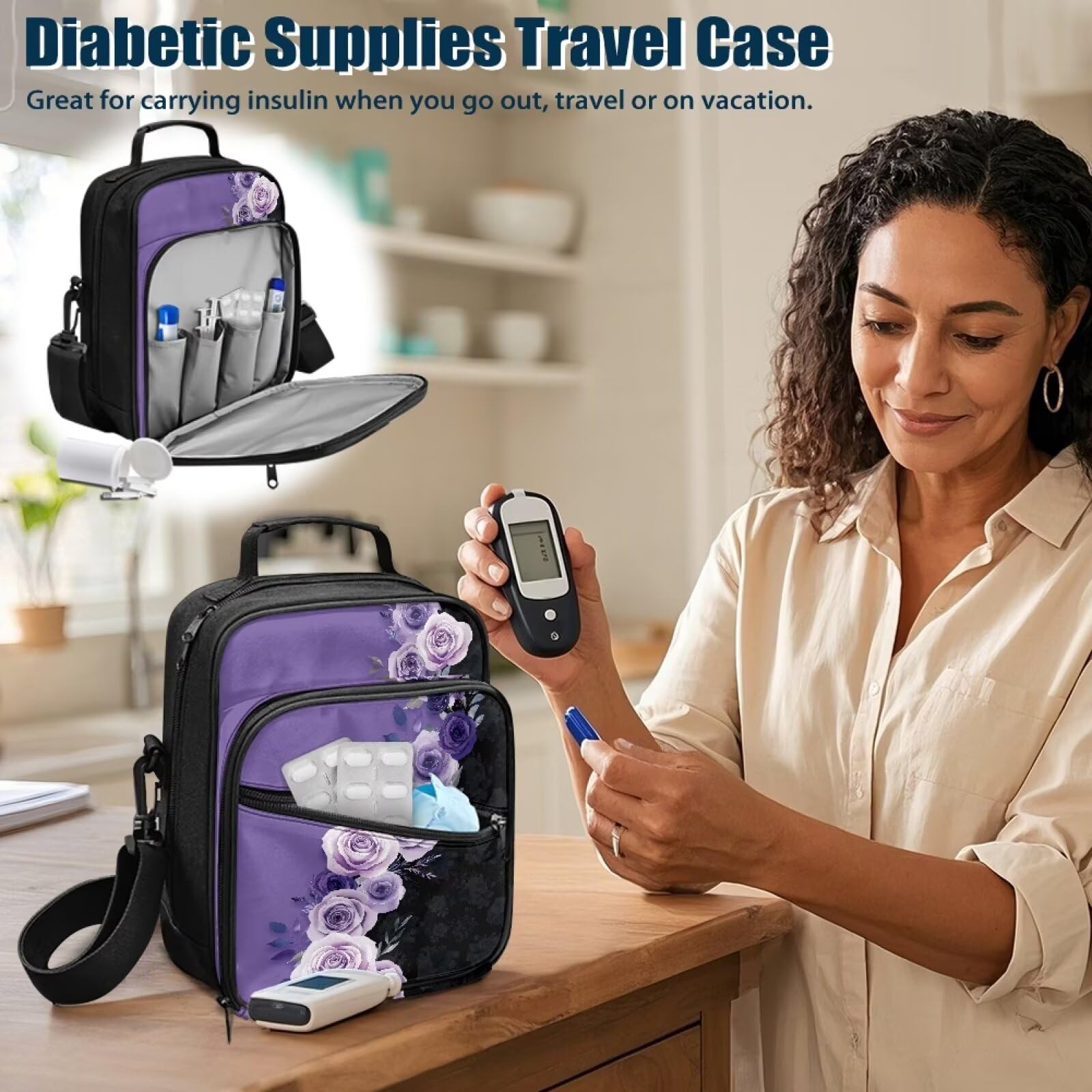 Jrysaedy rose adjustable shoulder strap for comfortable carry.