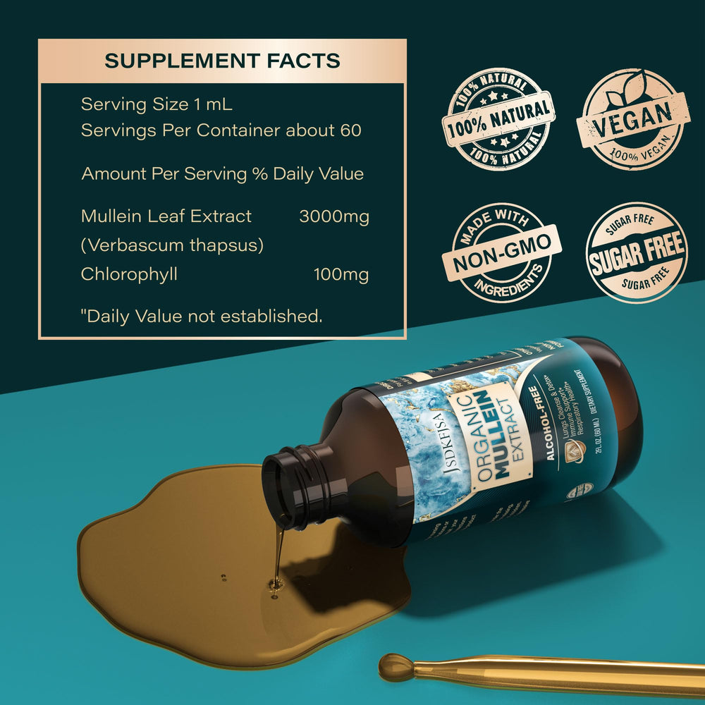 JSDKFJSA Mullein Drops mix with water for easy daily use.