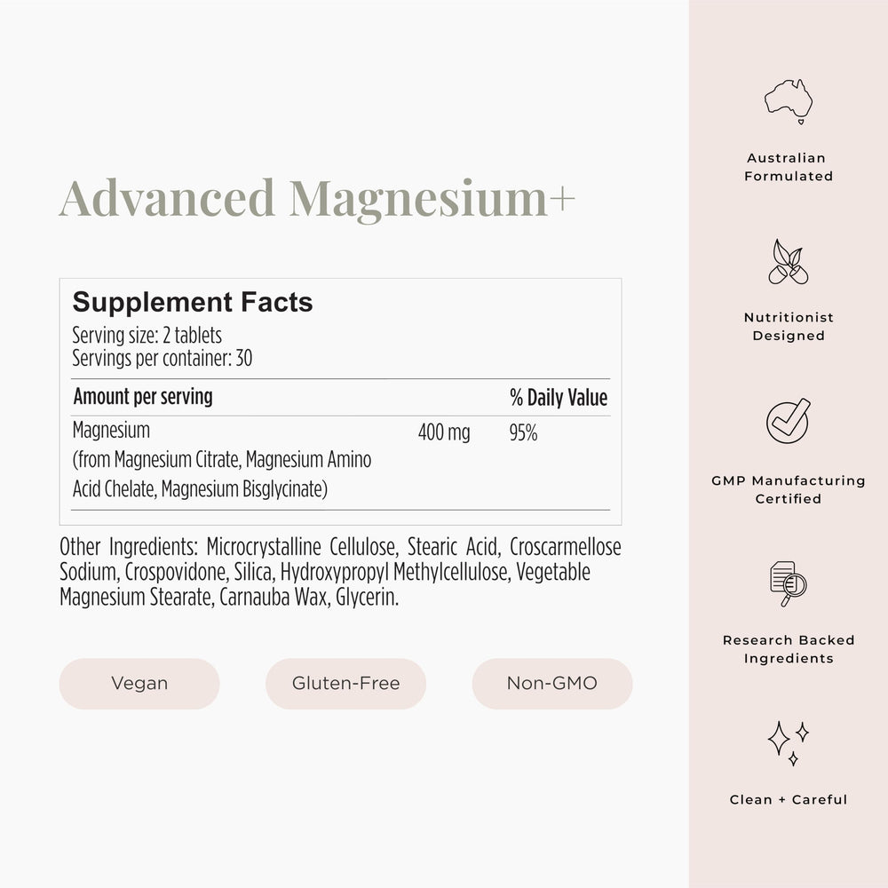 JSHealth Advanced Magnesium capsules on wood surface for convenient daily use