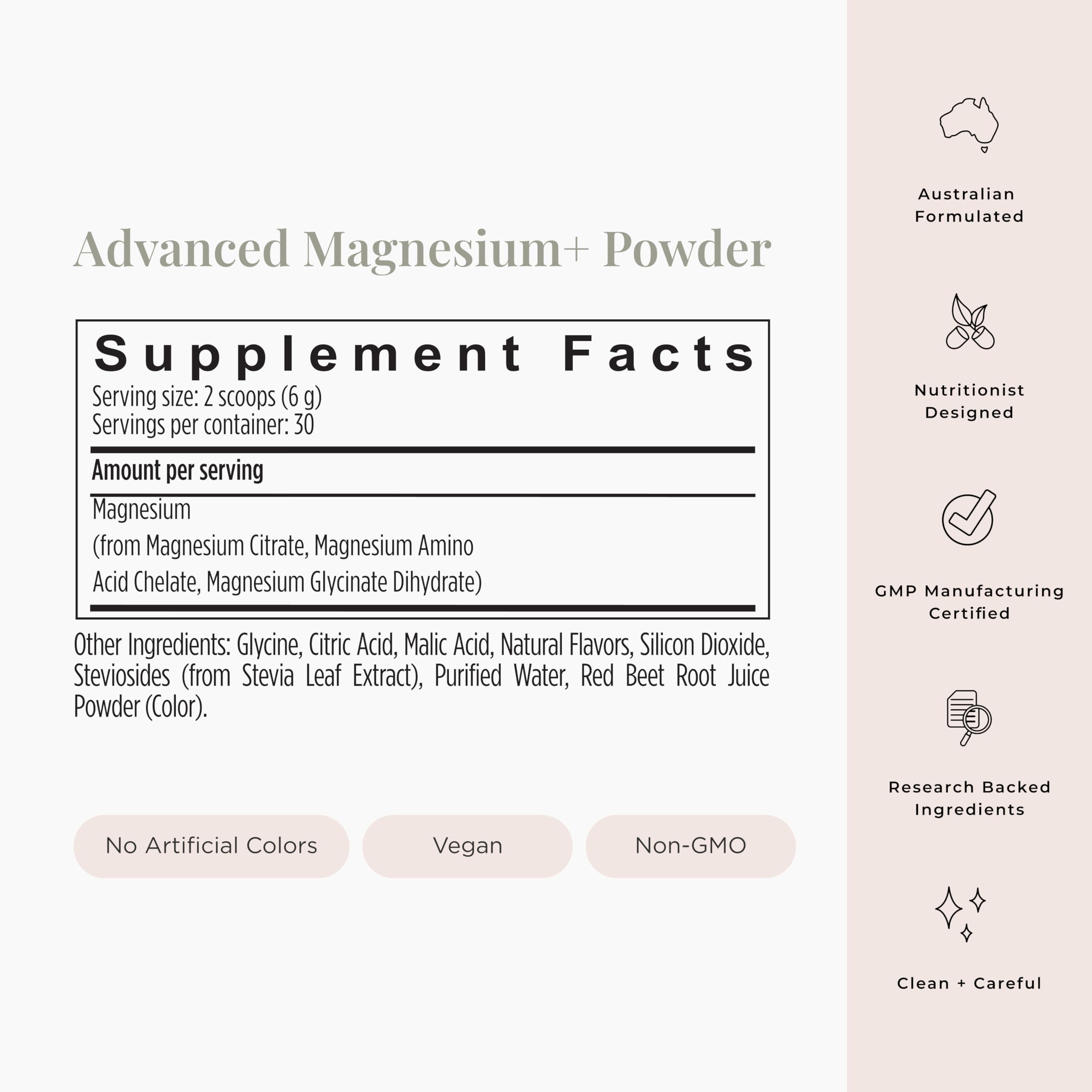 JSHealth Advanced Magnesium+ powder on kitchen counter with measuring scoop for convenient daily use
