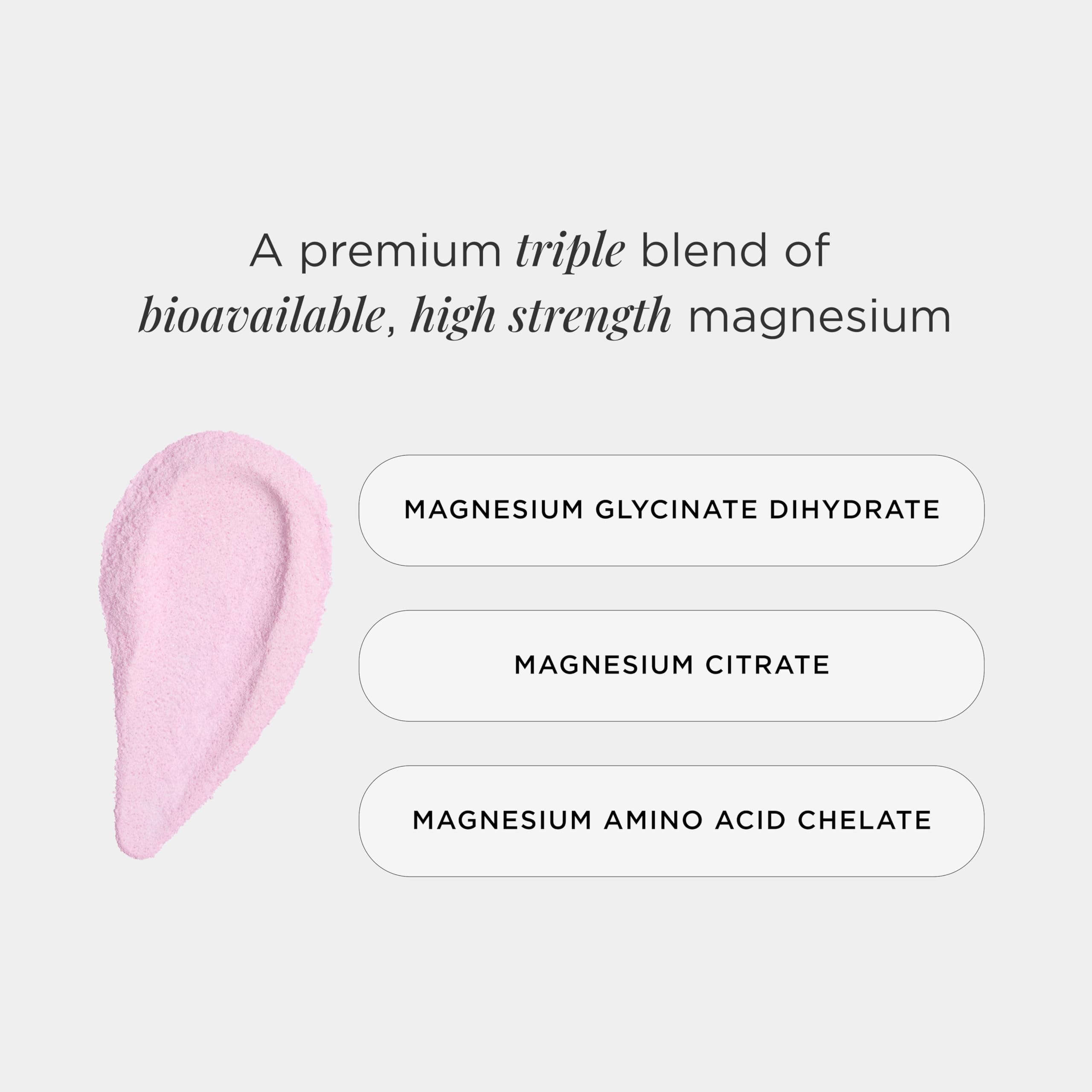 JSHealth Advanced Magnesium+ powder bottle close-up highlighting the triple magnesium blend for daily wellness