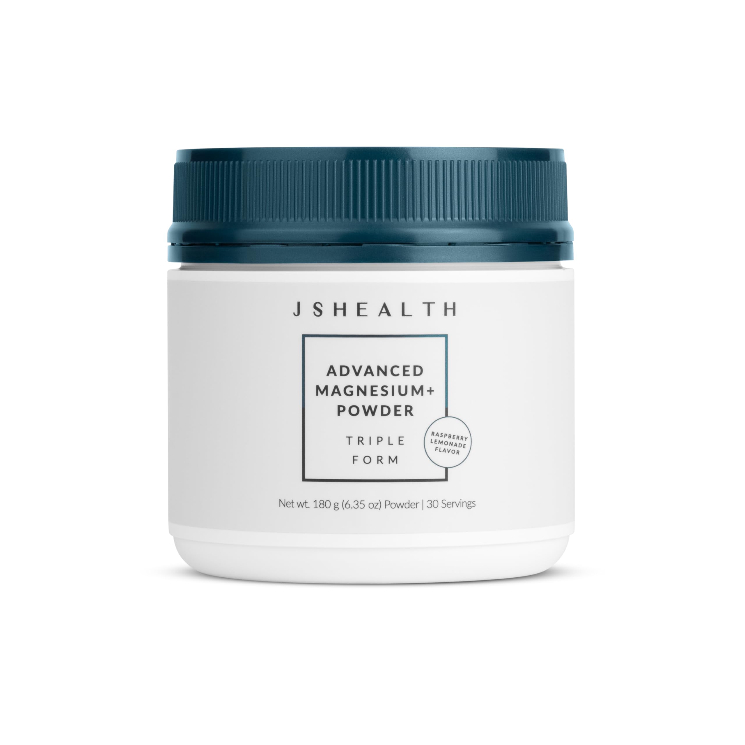 JSHealth Advanced Magnesium+ powder raspberry lemonade tub ready to mix for daily relaxation and energy support
