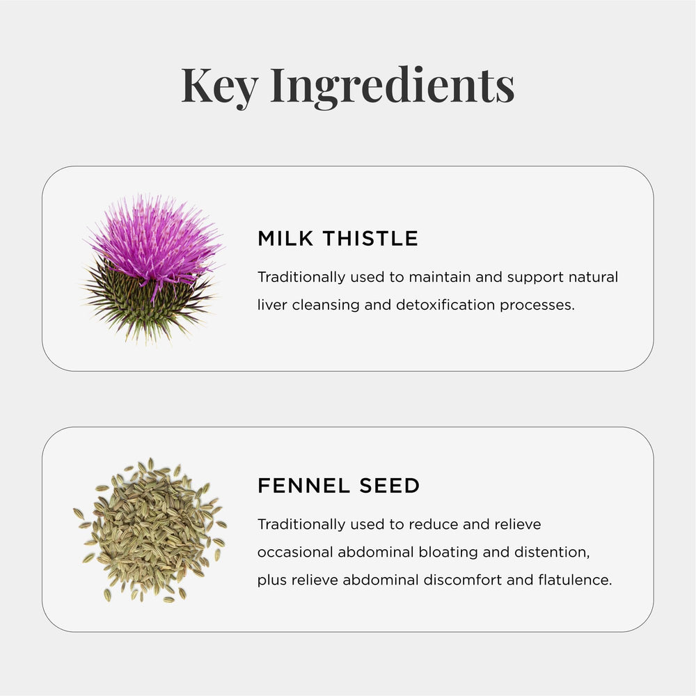 JSHealth Detox bottle label close-up highlighting natural ingredients