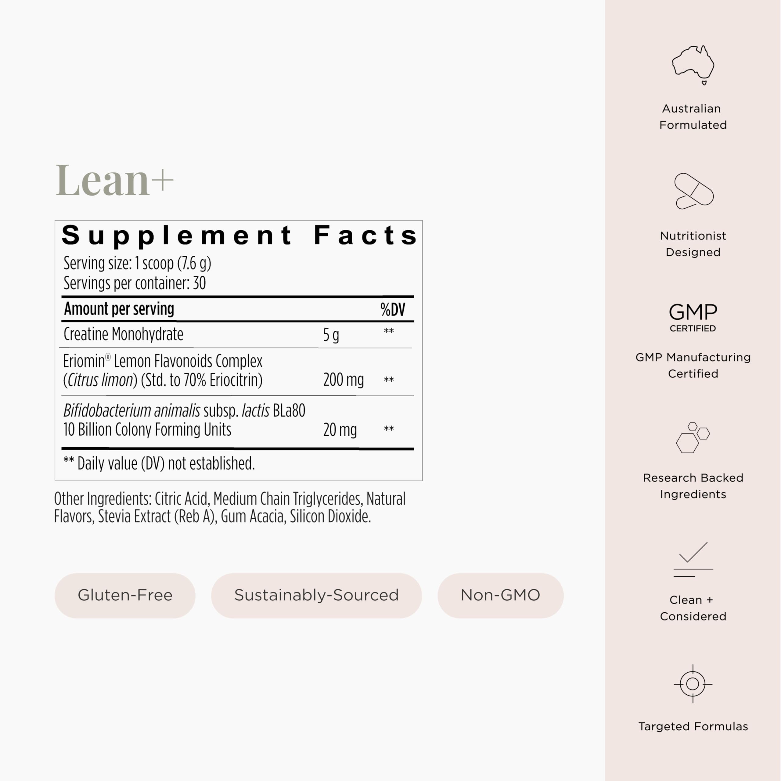 JSHealth Lean+ micronized creatine powder for easy mixing.