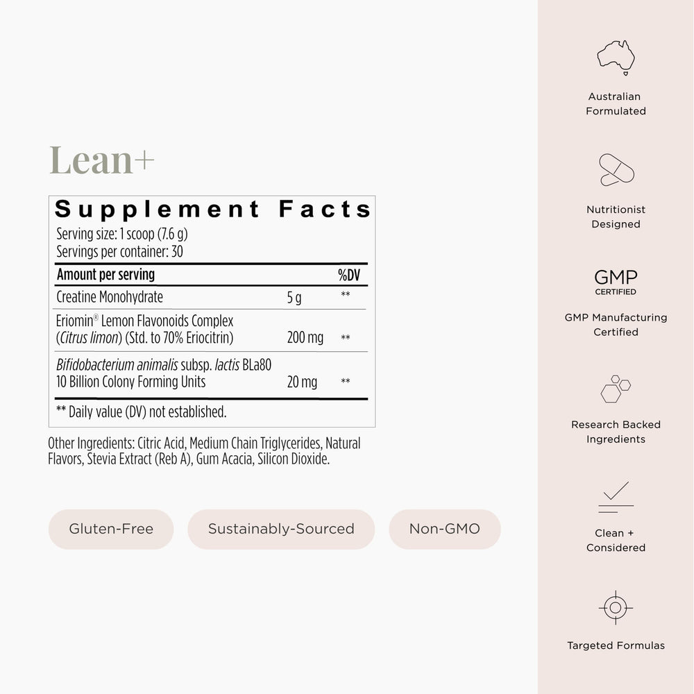 JSHealth Lean+ micronized creatine powder for easy mixing.