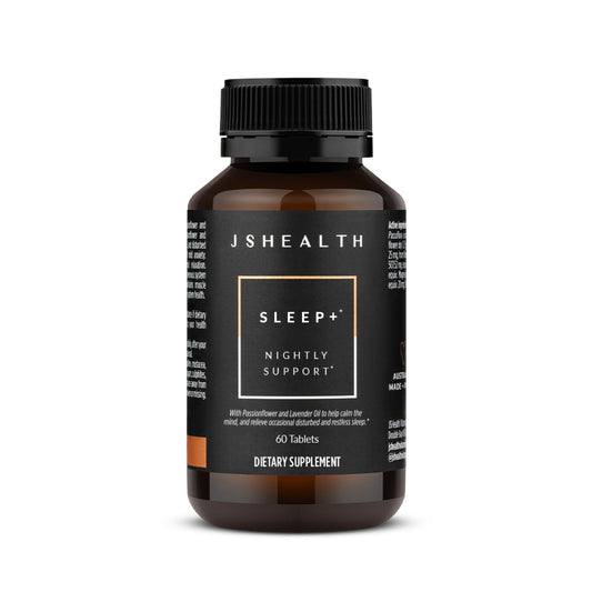 JSHealth Sleep Aid bottle pour showing the calming blend for restful nights