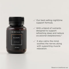 JSHealth Sleep Aid capsules close-up highlighting magnesium-rich formula for gentle relaxation