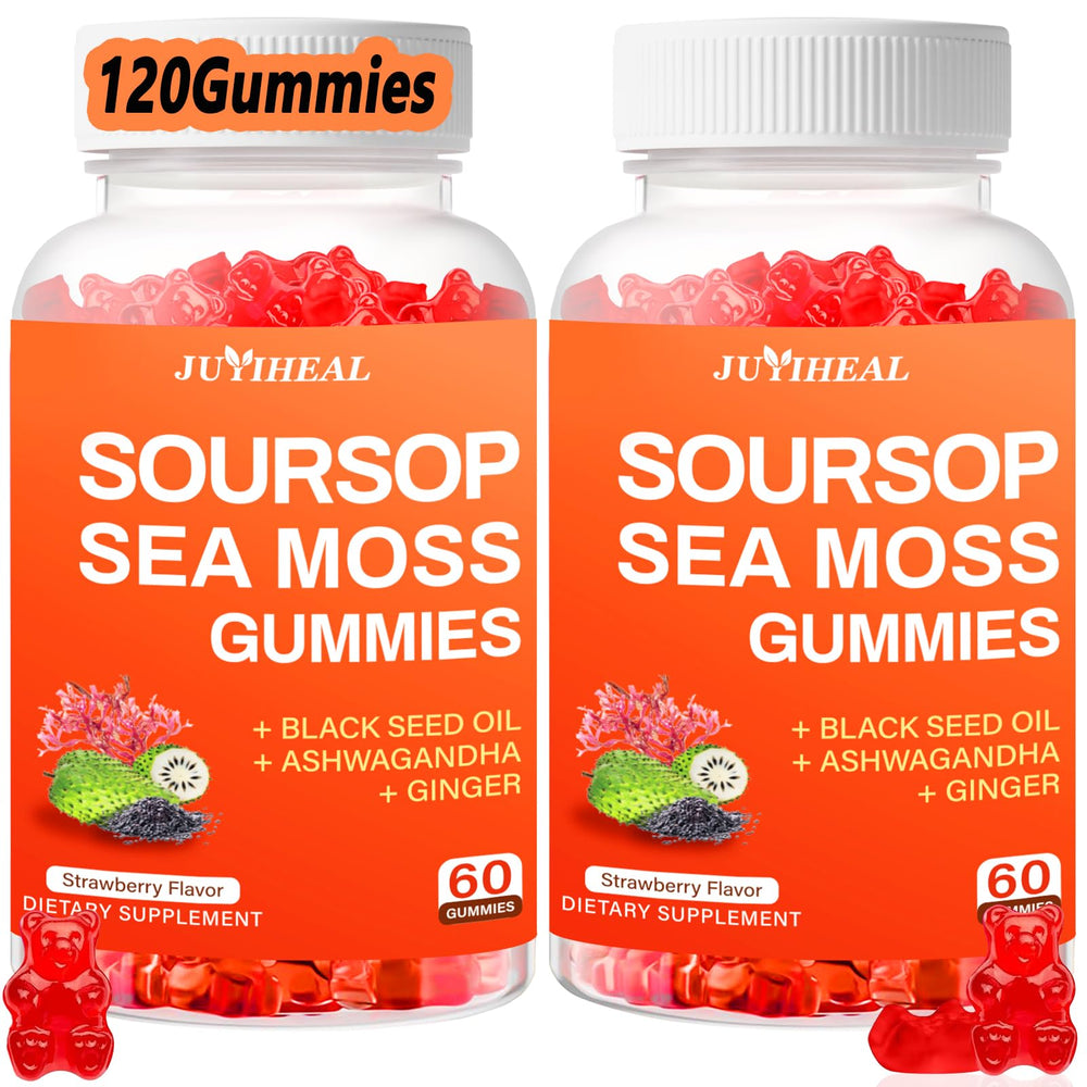 JUYIHEAL 10-in-1 gummies front view with tropical soursop flavor for daily immunity support
