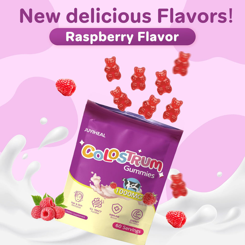 Texture close-up showing chewable raspberry gummies.