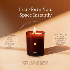 Juara Joy Candle glowing with warm light for cozy evenings