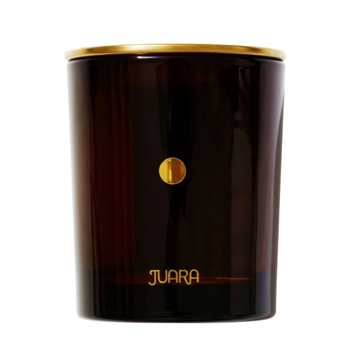 Juara Joy Candle with tropical floral fragrance close-up in a reusable glass vessel